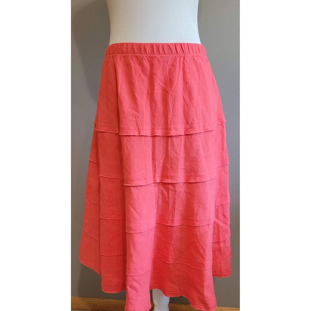 Soft Surroundings Linen Midi Skirt